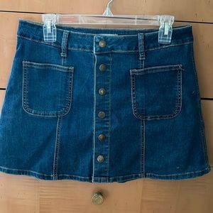 Altard State Jean Mini Skirt Size Medium Front Snaps